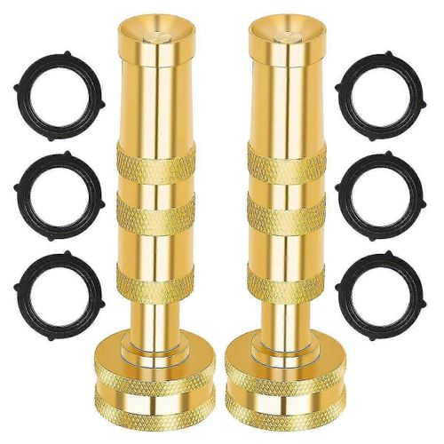 Buse De Tuyau En Laiton - Tuyères À Jet Haute Pression Pack 2, Pulvérisateur Robuste Pour Tuyaux D¿Arrosage, Adjustab
