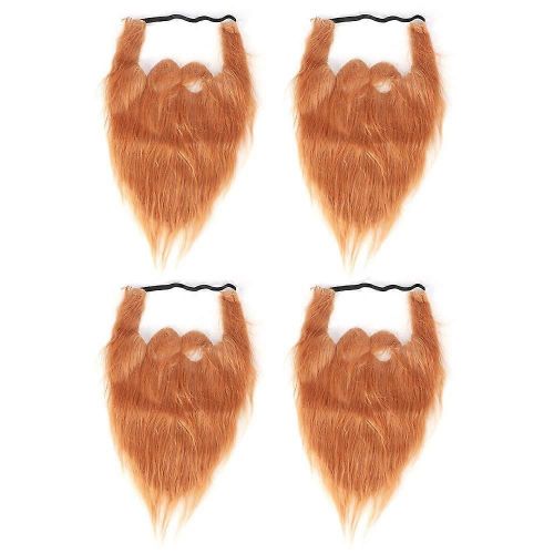 4pcs Fausses Barbes Noël Drôle Fausse Moustache Pour Costume Party Cosplay Fournitures Accessoires