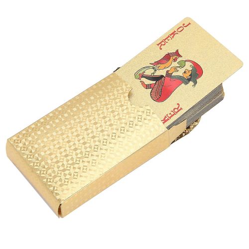 Cartes De Poker Résistance À La Flexion Imperméable À L¿Eau Pvc Collection Cadeaux Table Jeux De Jeuboîte D¿Or