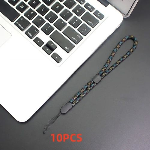 Dragonne réglable pour iPhone et Samsung,accessoire de téléphone,micro caméra,GoPro,clés USB,carte d'identité prédire,10 pièces - Type 10pcs green #B