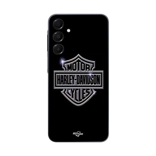 Coque Samsung Galaxy A16 Harley Davidson Logo Motor Sycles Gris Front Noir