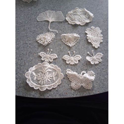 Lot De 10 Patchs Dentelle Blanc