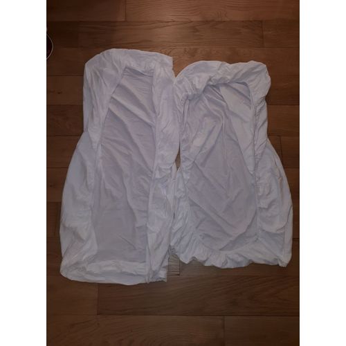 Lot De Deux Draps Housse En Coton Blanc Bébé 9 // 140 X 70