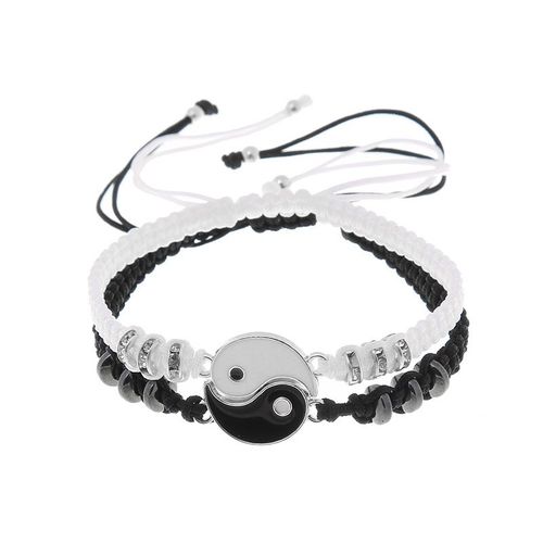 Ensemble De Bracelets Couple/Amitié Yin Yang Argent