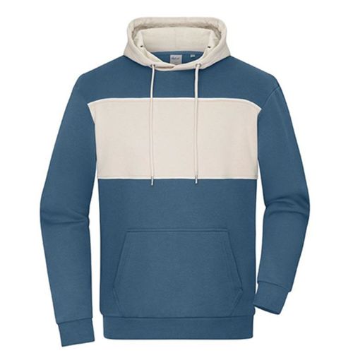 Sweat Bicolore Unisexe - 8051 - Bleu Poussière Et Beige Grès