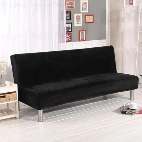 Pm7-Housse De Clic-Clac Extensible - Noir - Sans Accoudoir - Polyester - Synthétique - Contemporain