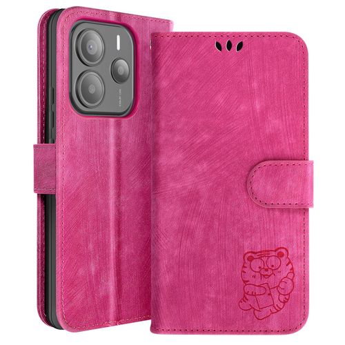 Étui Pour Xiaomi Redmi Note 14 5g Portefeuille Support Vidéo Fuchsia