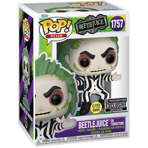 Figurine Funko Pop - Beetlejuice N°1757 - Beetlejuice Sur La Pierre Tombale - Glow In The Dark (84453)