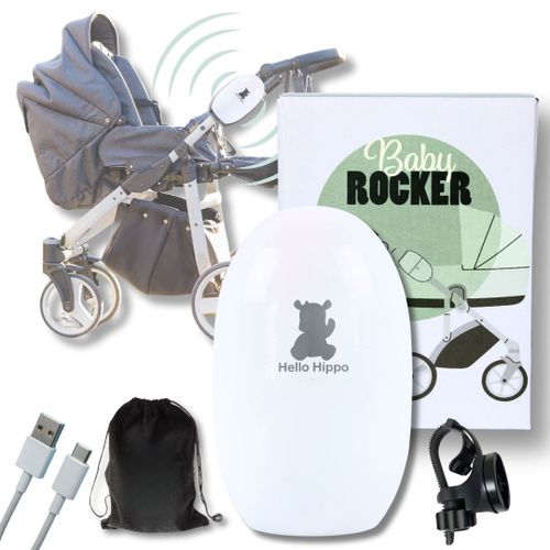 Hello Hippo - Baby Rocker - Berceur De Poussette Automatique Silencieux Et Compact | Berceuse Électrique Portable Avec Fixation Universelle | Usb-C