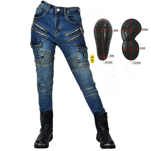 Mew-Jeans De Moto Déflexpour Femmes,Pantalons Anti-Chute Élastiques,Pantalons D'équitation Décontractés Rétro,Quatre Saisons