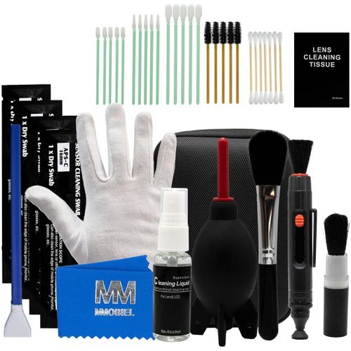 Kit de Nettoyage d'Objectif d'Appareil Photo - 53 pcs - Kit pour Appareil Photo Reflex Numérique avec Cotons-Tiges de Nettoyage APS-C et Full Frame - Manuel d'Instruction Inclus.[F60]