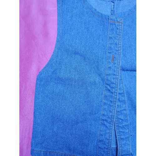 Gilet En Jean Piqué Orange
