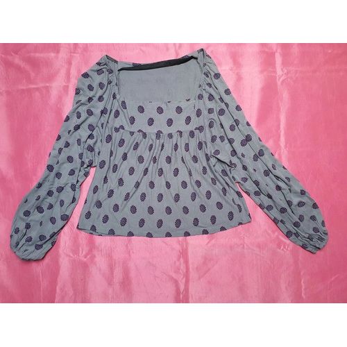 Tunique Top Grise Fleurie Violet