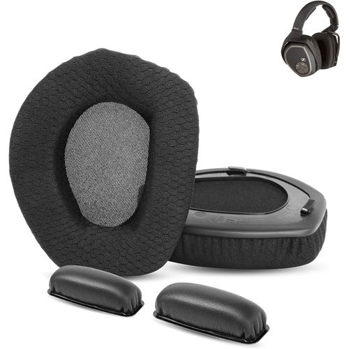 Coussinets de Rechange pour Casque - AQSACOKIYA - Sennheiser HDR165 HDR175 RS165 RS175 - Tissu en maille + Bandeau