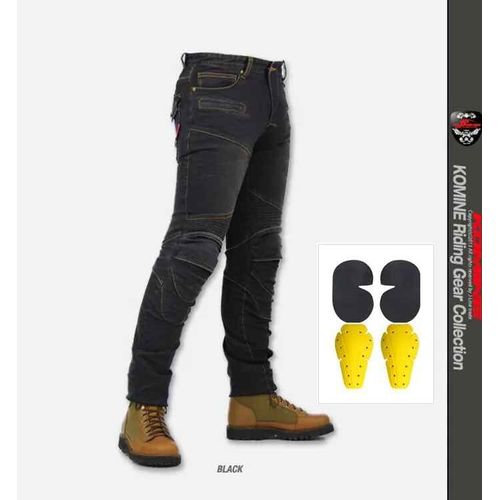 Komine Pantalon De Moto Pour Homme Pk-718 Jeans D'équitation Pantalon De Course Coupe-Vent Jeans À Jambe Droite Avec Équipement De Protection Résistant À L'usure