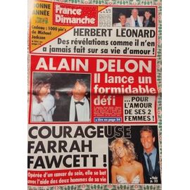 France Dimanche 2365 1991 Alain Delon/Farrah Fawcett/Herbert Leonard/Bardot/Duez/Romy Schneider/Vartan (Petit)