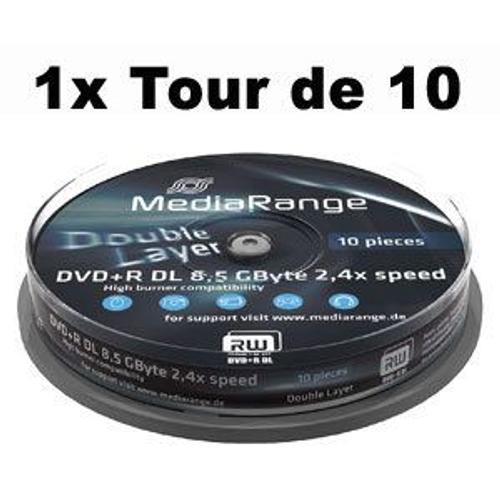 MediaRange - 10 x DVD+R DL - 8.5 Go (240 minutes) 8x - spindle