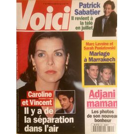 Voici N 391 - 08/05/95 - Caroline De Monaco & Vincent Lindon - P Sabatier - Marc Lavoine & Sarah Poniatowski - Isabelle Adjani - Johnny Depp & Kate Moss - Brooke Shields & Agassi - Paul Michael Glaser