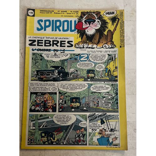 Spirou Hebdo N°1.180 - 23e Année - La Chronique «Nature» De Hausman : Zèbres - L’Ombre Du Z - 