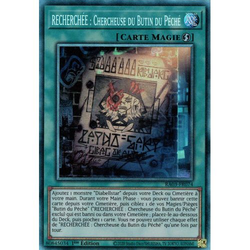 Yu Gi Oh Ra03 Fr074 Recherchée Chercheuse Du Butin Du Péché Collector Rare
