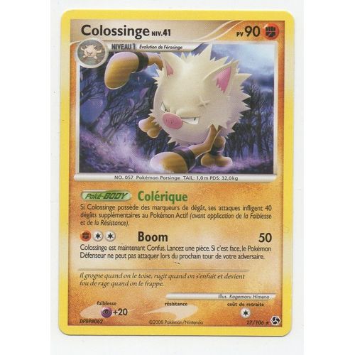 Carte Pokémoncolossinge (27/106) - Base Pv90 -Diamant Et Perle Duels Au Sommet