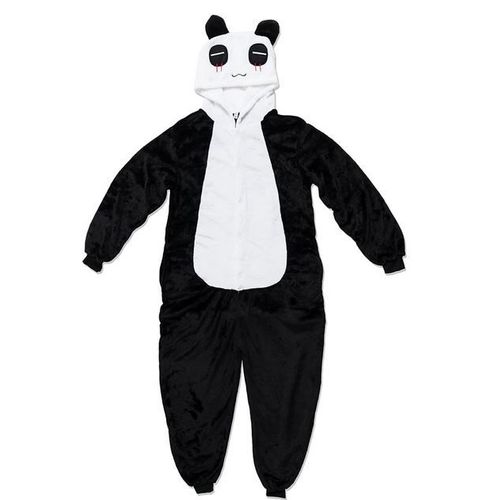 Grenouillère Combinaison Adultes Tenue De Nuit Pyjama - Panda Noir-Blanc