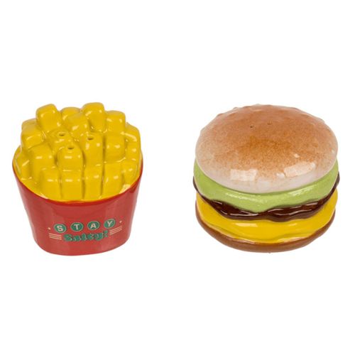 Salière Et Poivrière Burger Et Frites En Céramique