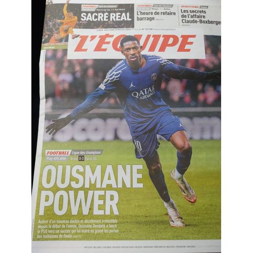 Ousmane Dembélé  .  L Équipe .  Brest - Paris . Ligue Des Champions.