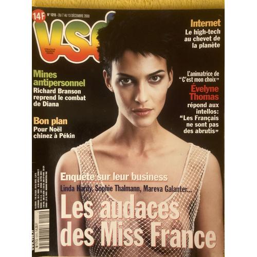 Vsd N 1215 (07/12/00) - Linda Hardy, Sophie Thalmann, Mareva Galanter, Les Audaces Miss France - Richard Branson - Evelyne Thomas - Georghe Muresan - Marcel Botton - Claudia Schiffer - Marilyn Manson