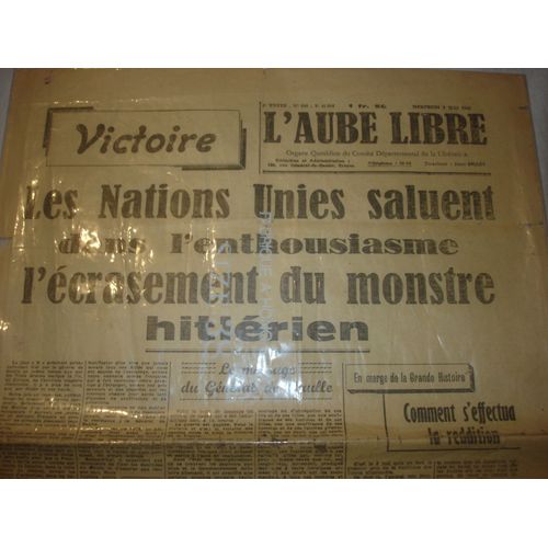 L'aube Libre, Organe Quotidien Du Comité Départemental De La Libération