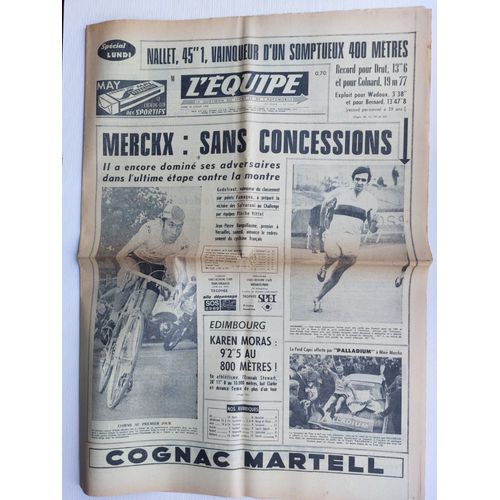 Journal L'équipe Du 20 Juillet 1970