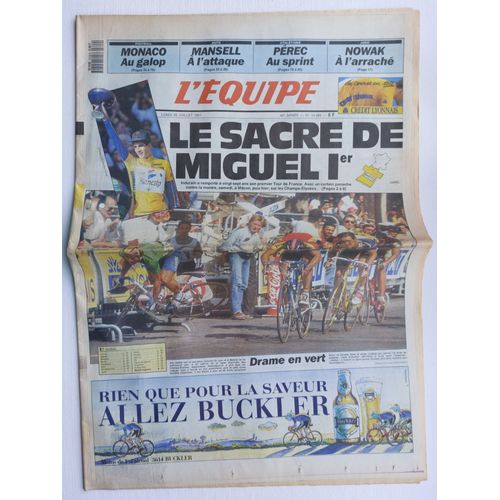 Journal L'équipe Du 29 Juillet 1991