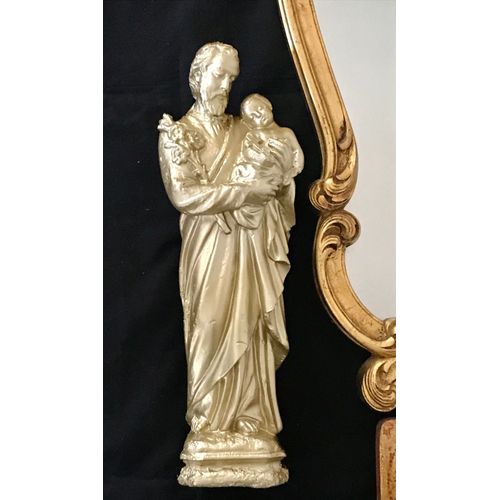 Statue ancienne Saint Barthélémy dorée