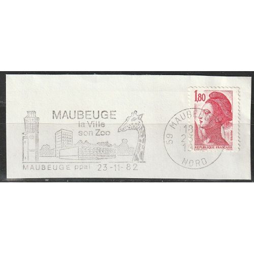 Flamme Maubeuge (Nord 59) La Ville Et Son Zoo Le 23 Novembre 1982. Timbre Type Liberté N° 2220.