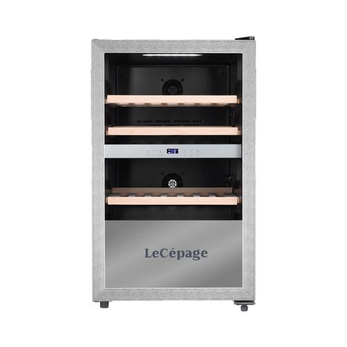 Cave à vin service LeCépage sous plan AGKS562ZVX 56 bouteilles double zone contour porte Inox