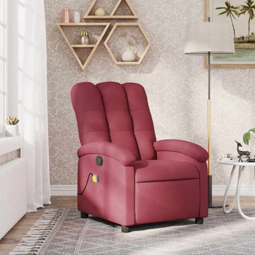 Vidaxl Fauteuil De Massage Inclinable Rouge Bordeaux Tissu