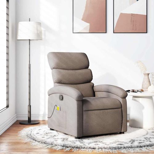 Vidaxl Fauteuil De Massage Inclinable Taupe Tissu