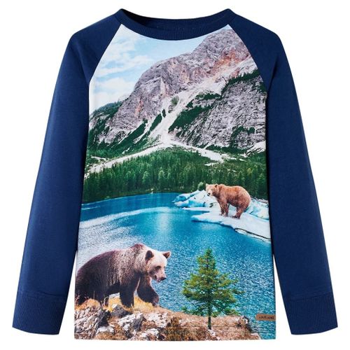 T-Shirt Enfants À Manches Longues Bleu Marine 140