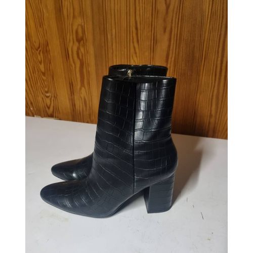 Bottines À Talon Similicuir Façon Croco Noir H&m Taille 38