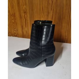 Bottines À Talon Similicuir Façon Croco Noir H&m Taille 38