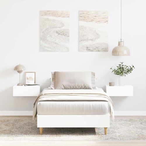 Vidaxl Cadre De Lit Sans Matelas Blanc 100x200 Cm Bois D'ingénierie