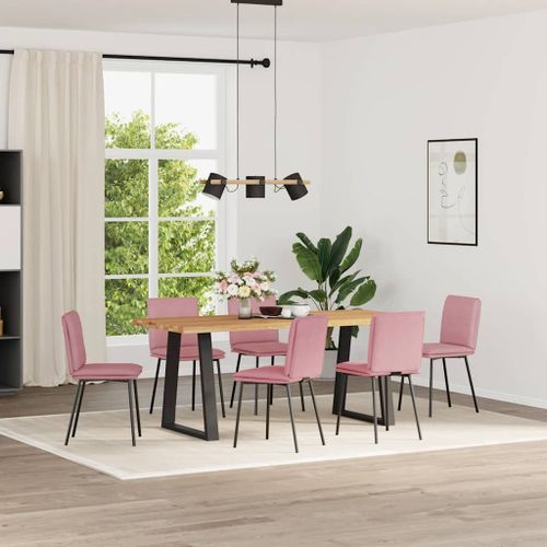 Vidaxl Chaises À Manger Lot De 6 Rose Velours