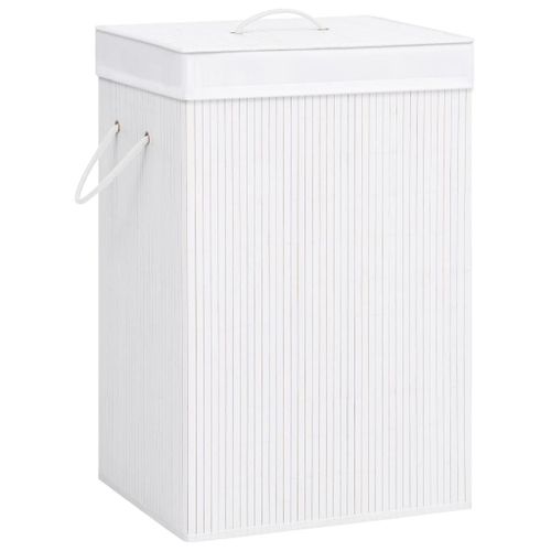PANIER À LINGE AVEC UNE SEULE SECTION BAMBOU BLANC