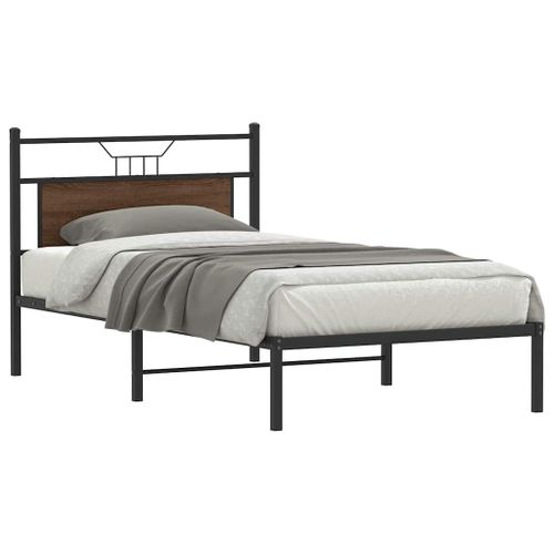 Vidaxl Cadre De Lit Sans Matelas Chêne Marron 100x200 Cm