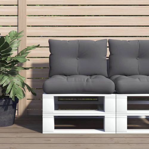 Vidaxl Coussins De Palette Lot De 2 Anthracite Tissu