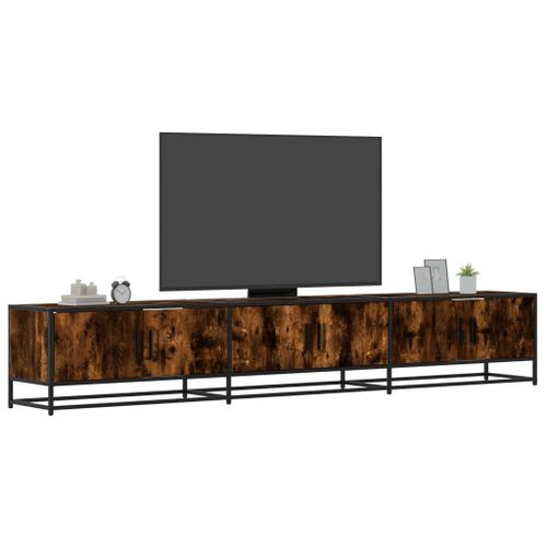 Vidaxl Meuble Tv Chêne Fumé 240x35x41 Cm Bois D'ingénierie