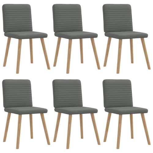 Vidaxl Chaises À Manger Lot De 6 Gris Foncé Tissu