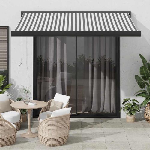 Vidaxl Auvent Rétractable Anthracite/Blanc 3x2,5 M Tissu Et Aluminium