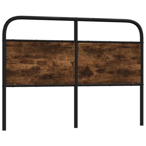 Vidaxl Tête De Lit Chêne Fumé 120 Cm Acier Et Bois D'ingénierie