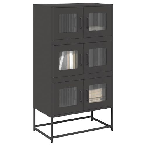 Vidaxl Buffet Haut Noir 68x39x123 Cm Acier